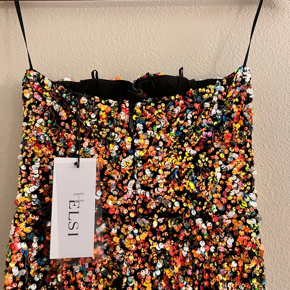 NWT Helsi  Strapless Sequin Long Gown Dress - Picture 5 of 12